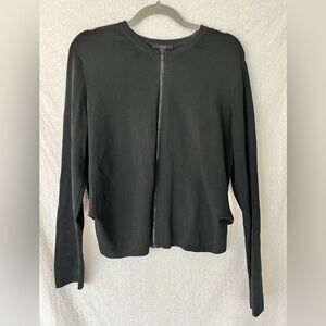 COS Black Pleated Back Zip Up Lightweight Jacket Medium